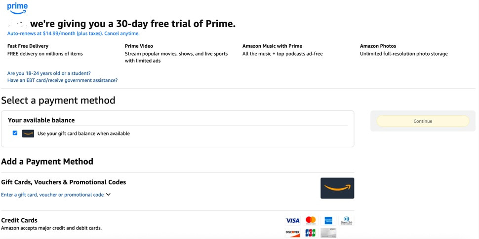how to activate amazon prime