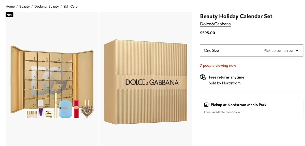 Dolce & Gabbana Beauty Holiday Calendar Set с косметикой и ароматами на Nordstrom