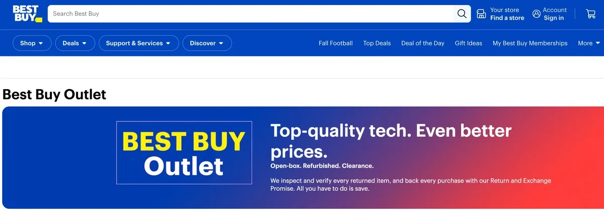 Best Buy Outlet USA с товарами Open-Box, Refurbished и Clearance