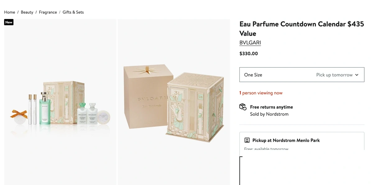 BVLGARI Eau Parfum&eacute;e Countdown Calendar с ароматами и средствами для тела