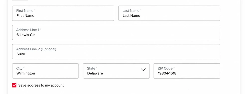 address line 1 как заполнить
