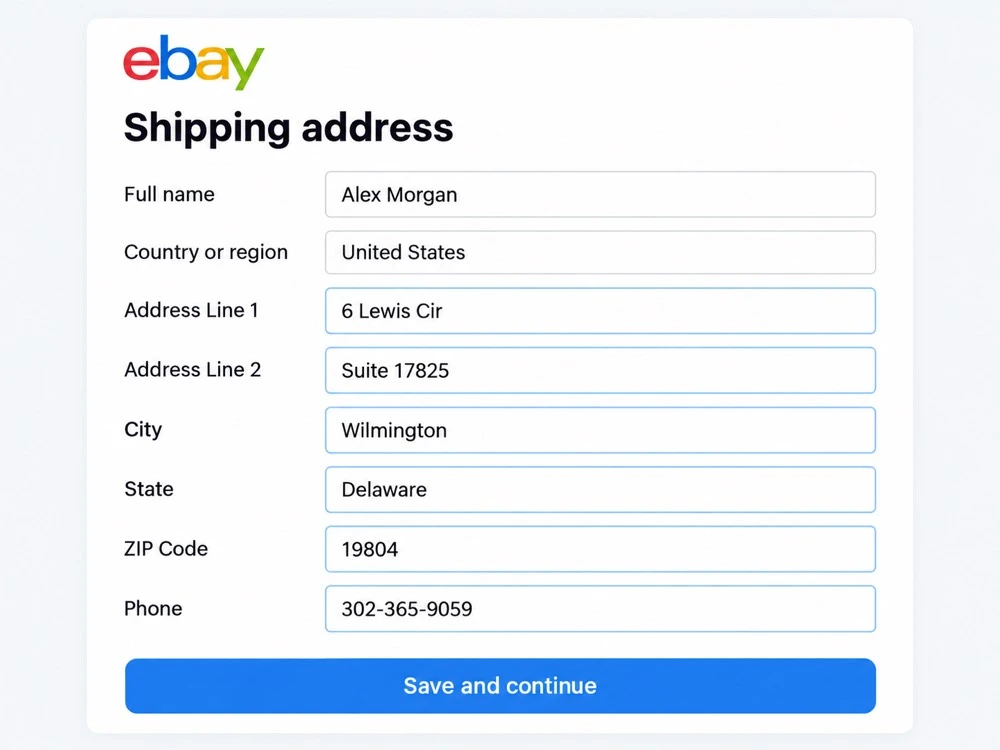 Как указать адрес UNDbox для доставки с eBay в Россию